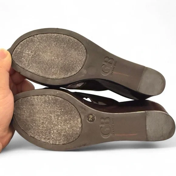 Gianni Bini Dark Brown Wedge Sandals - Picture 7 of 8